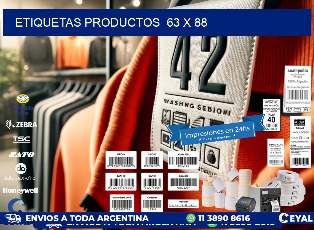 ETIQUETAS PRODUCTOS  63 x 88