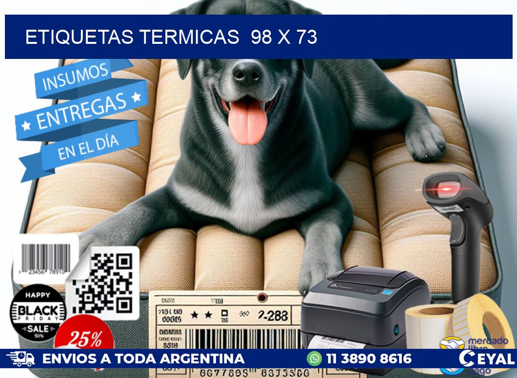 ETIQUETAS TERMICAS  98 x 73