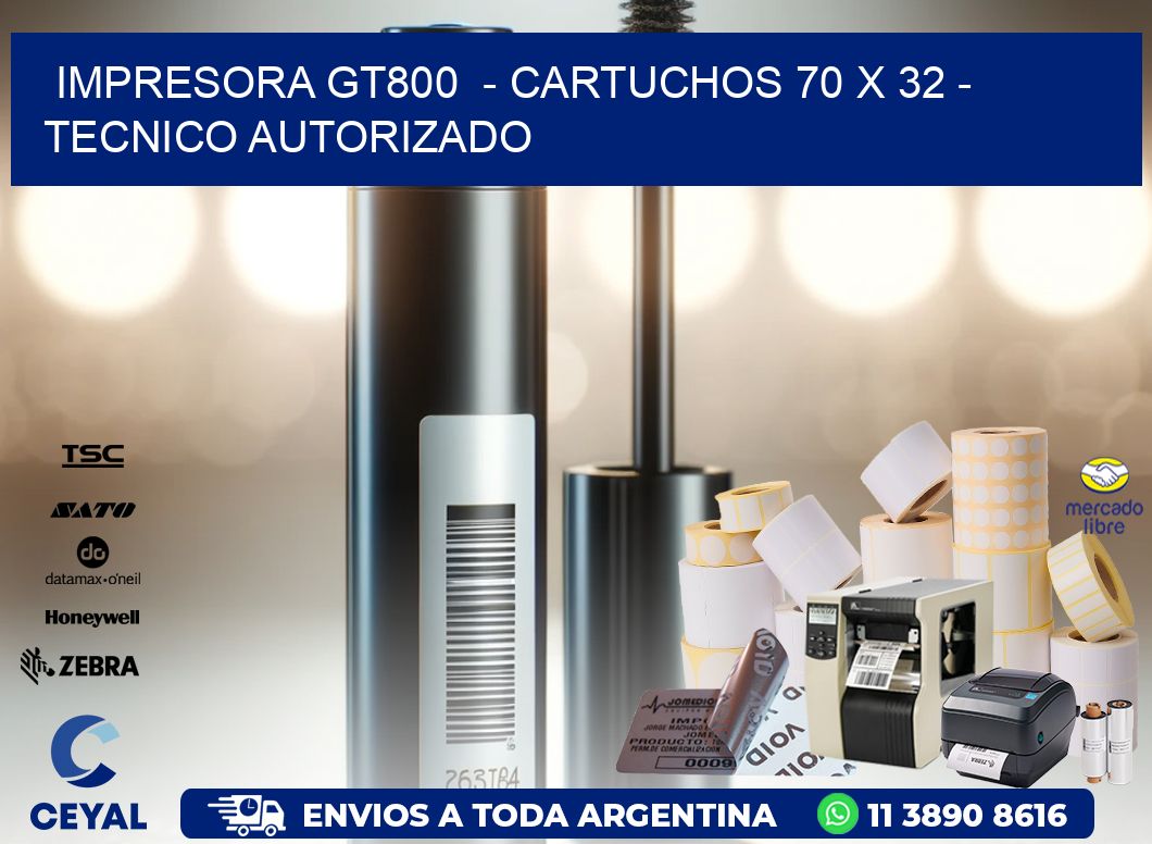 IMPRESORA GT800  - CARTUCHOS 70 x 32 - TECNICO AUTORIZADO