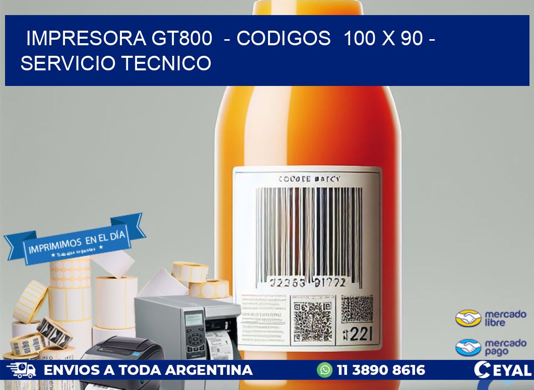 IMPRESORA GT800  - CODIGOS  100 x 90 - SERVICIO TECNICO