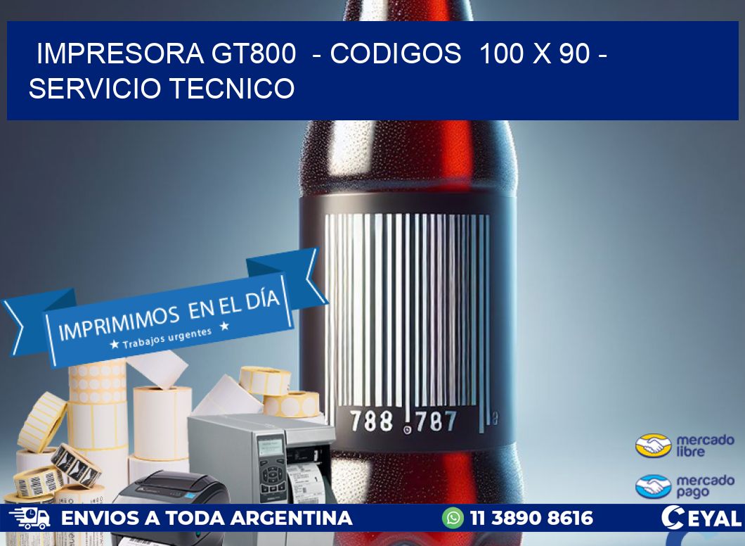 IMPRESORA GT800  – CODIGOS  100 x 90 – SERVICIO TECNICO