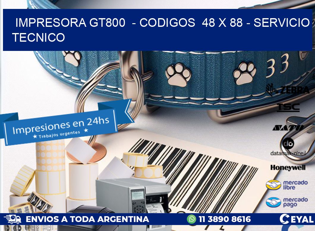 IMPRESORA GT800  - CODIGOS  48 x 88 - SERVICIO TECNICO
