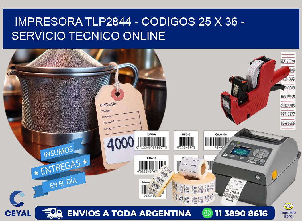 IMPRESORA TLP2844 - CODIGOS 25 x 36 - SERVICIO TECNICO ONLINE