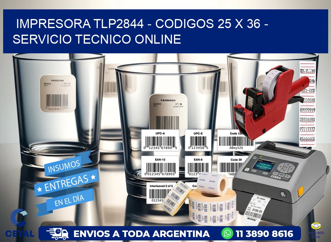 IMPRESORA TLP2844 - CODIGOS 25 x 36 - SERVICIO TECNICO ONLINE