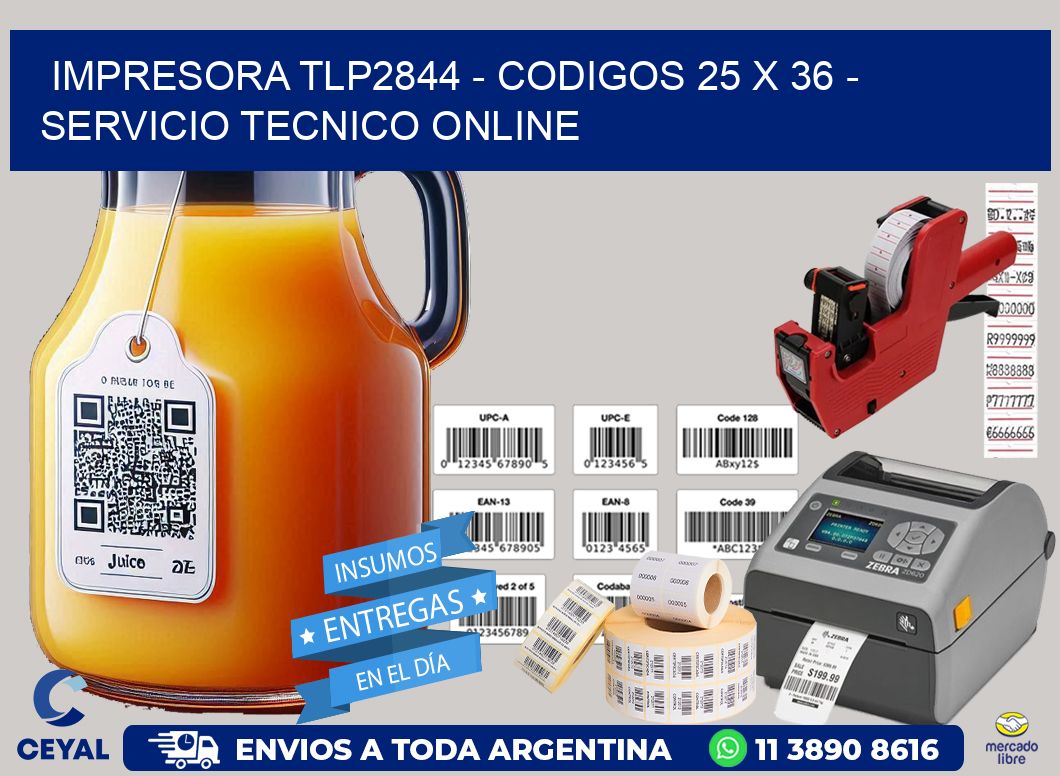 IMPRESORA TLP2844 - CODIGOS 25 x 36 - SERVICIO TECNICO ONLINE