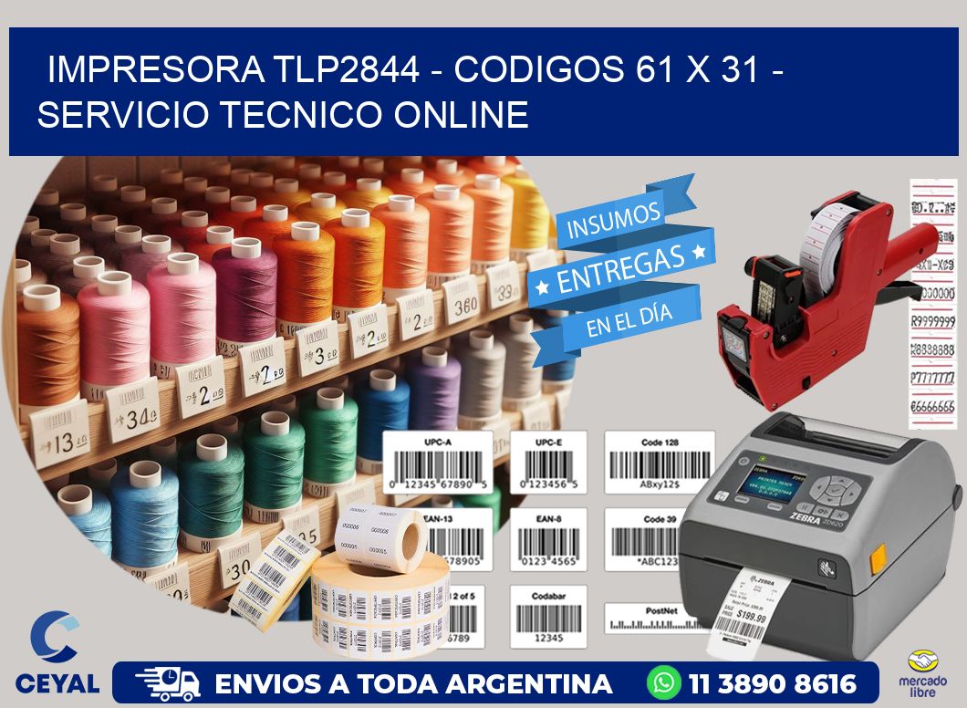 IMPRESORA TLP2844 – CODIGOS 61 x 31 – SERVICIO TECNICO ONLINE