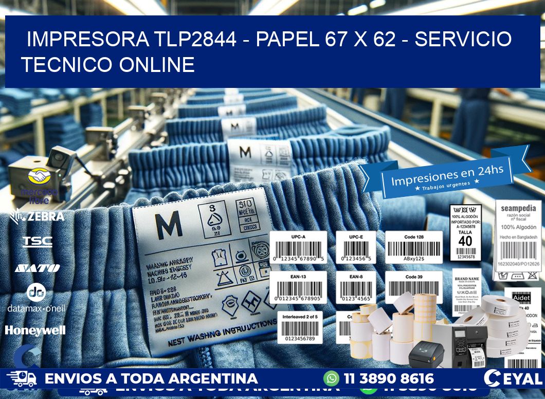 IMPRESORA TLP2844 – PAPEL 67 x 62 – SERVICIO TECNICO ONLINE