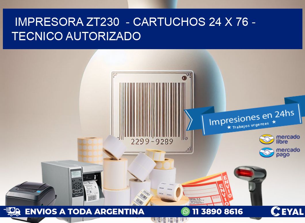 IMPRESORA ZT230  - CARTUCHOS 24 x 76 - TECNICO AUTORIZADO