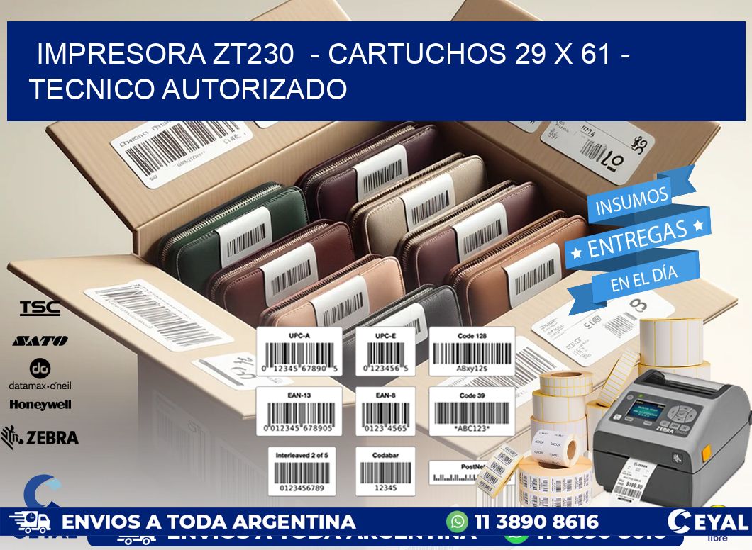 IMPRESORA ZT230  - CARTUCHOS 29 x 61 - TECNICO AUTORIZADO