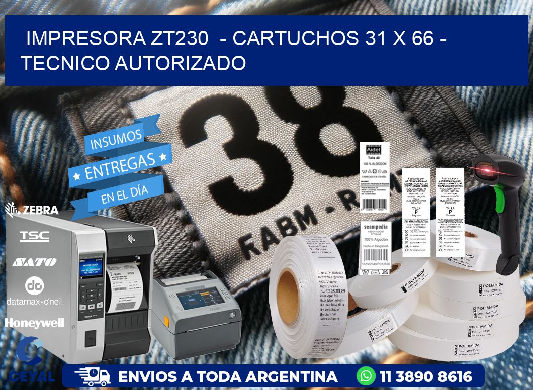 IMPRESORA ZT230  - CARTUCHOS 31 x 66 - TECNICO AUTORIZADO