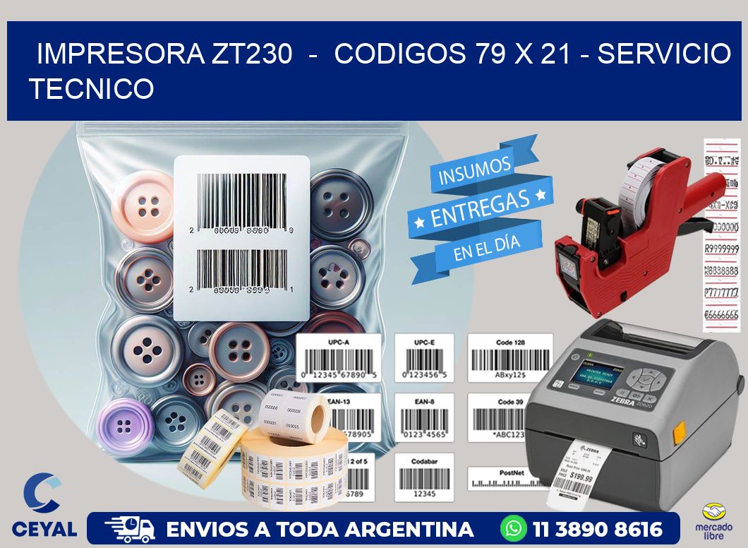 IMPRESORA ZT230  -  CODIGOS 79 x 21 - SERVICIO TECNICO