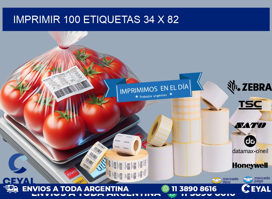 IMPRIMIR 100 ETIQUETAS 34 x 82