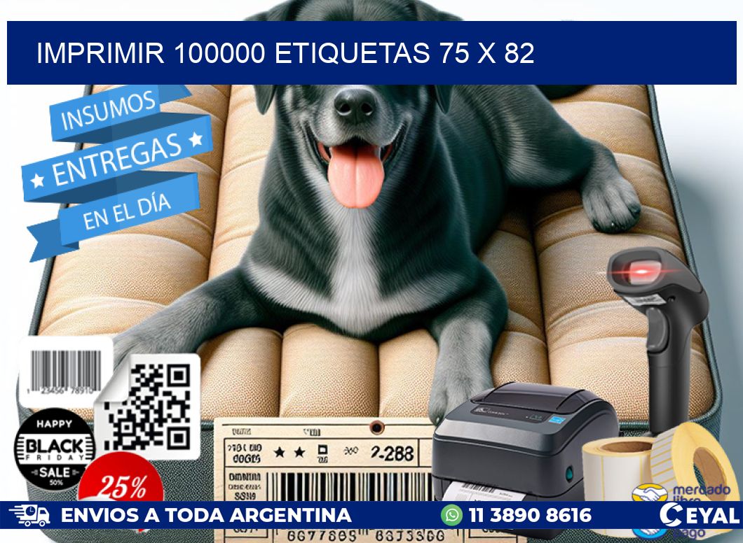 IMPRIMIR 100000 ETIQUETAS 75 x 82