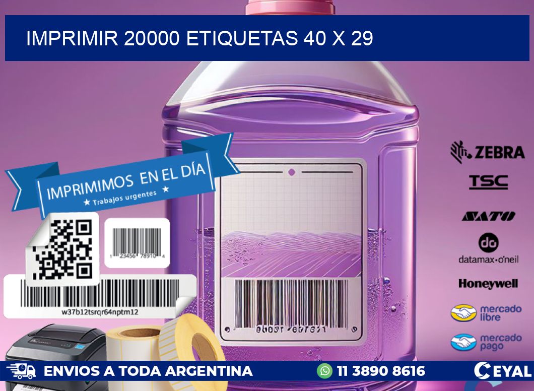 IMPRIMIR 20000 ETIQUETAS 40 x 29