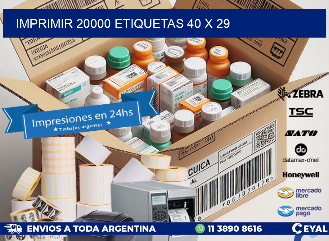 IMPRIMIR 20000 ETIQUETAS 40 x 29
