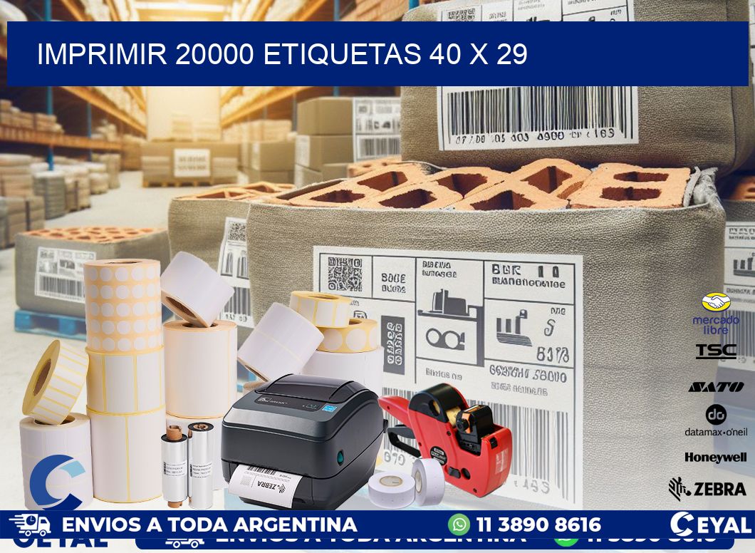 IMPRIMIR 20000 ETIQUETAS 40 x 29