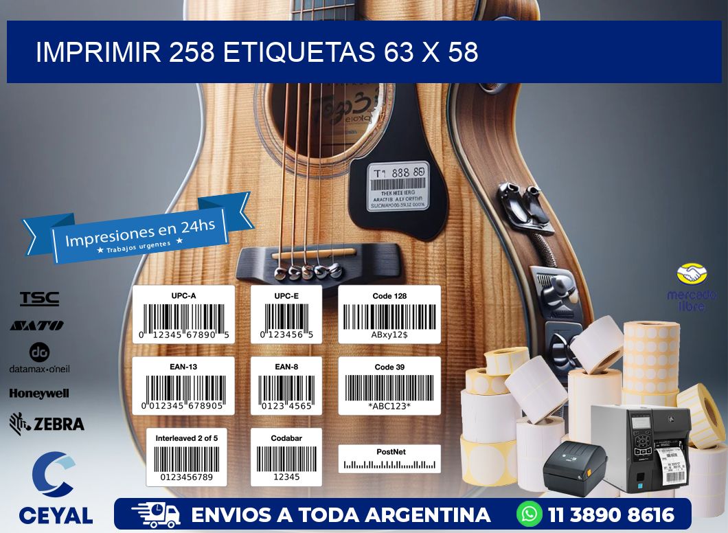 IMPRIMIR 258 ETIQUETAS 63 x 58