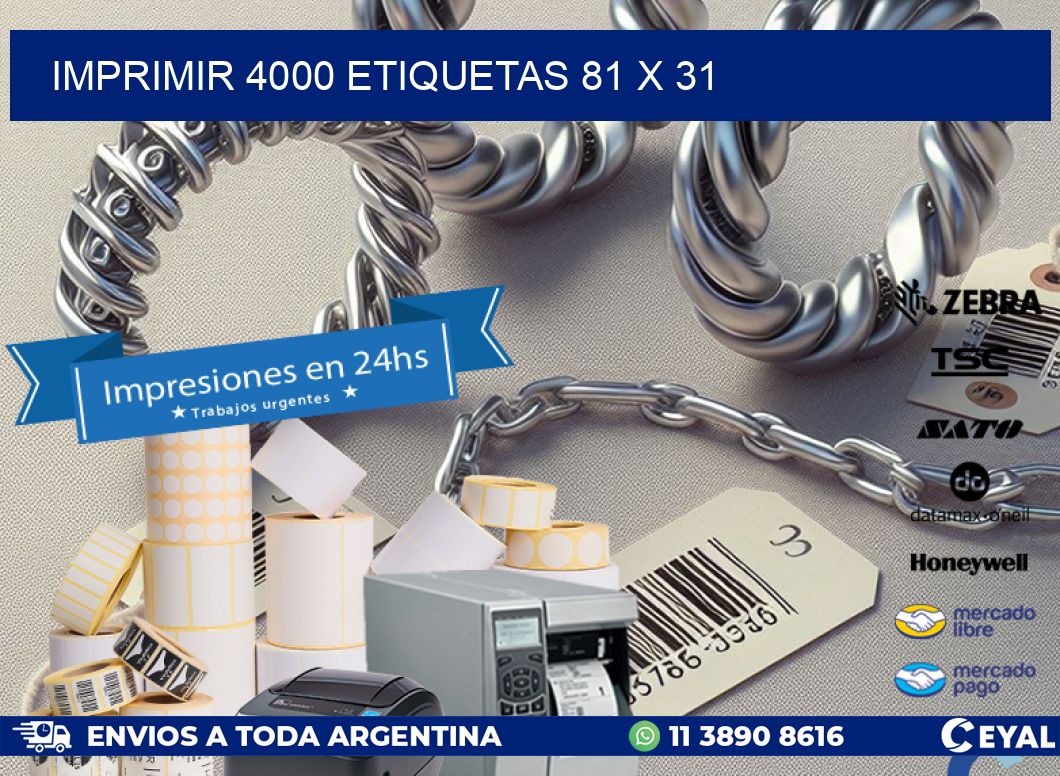 IMPRIMIR 4000 ETIQUETAS 81 x 31