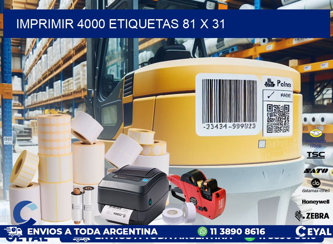 IMPRIMIR 4000 ETIQUETAS 81 x 31