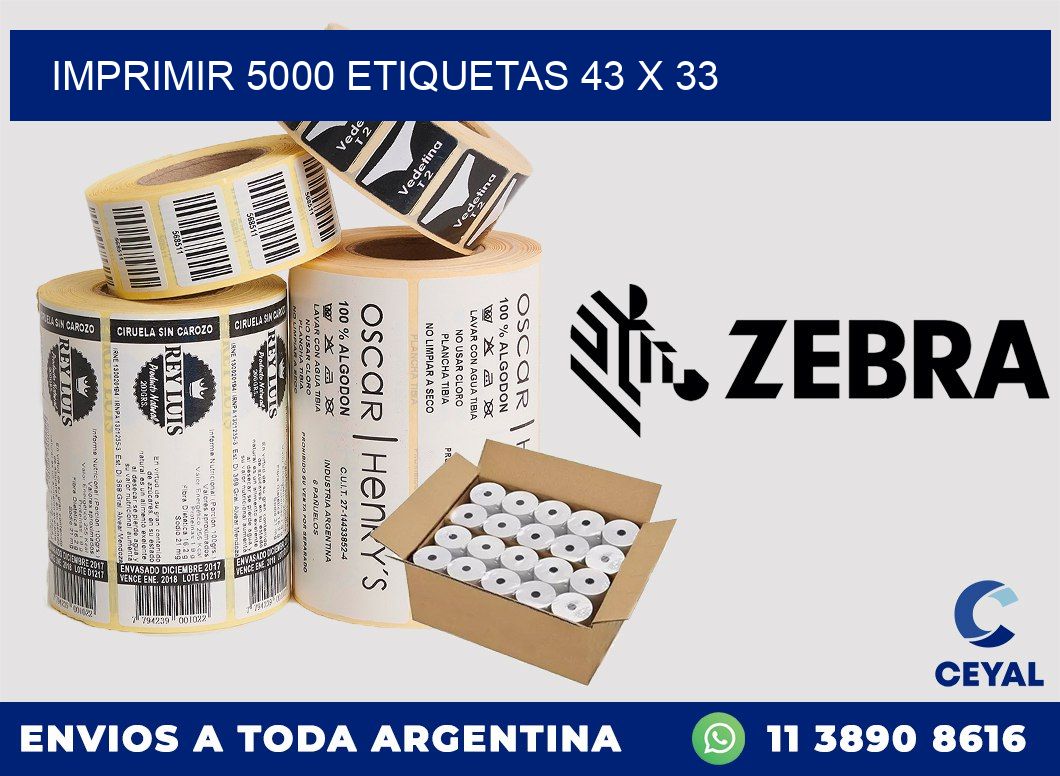 IMPRIMIR 5000 ETIQUETAS 43 x 33