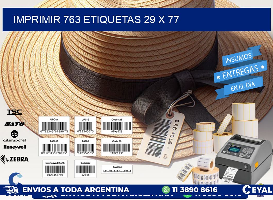 IMPRIMIR 763 ETIQUETAS 29 x 77