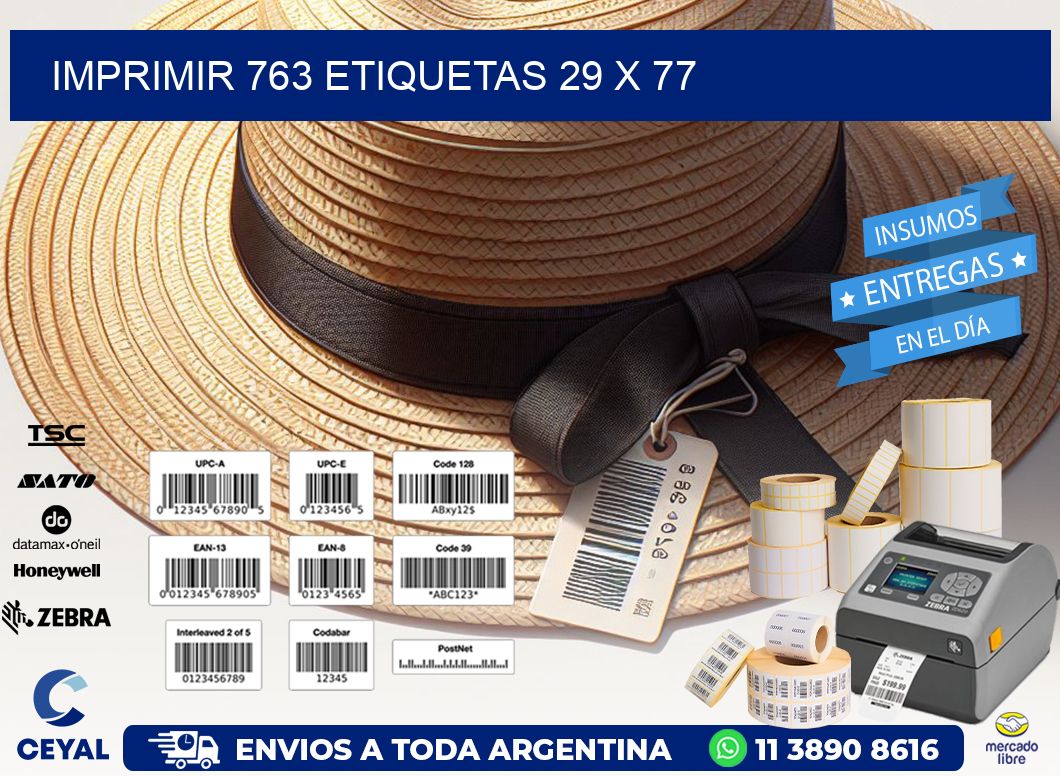 IMPRIMIR 763 ETIQUETAS 29 x 77