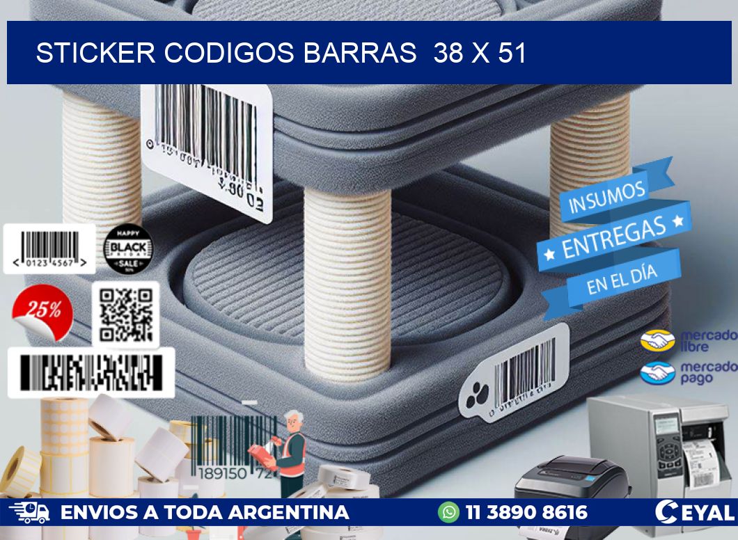 STICKER CODIGOS BARRAS  38 x 51