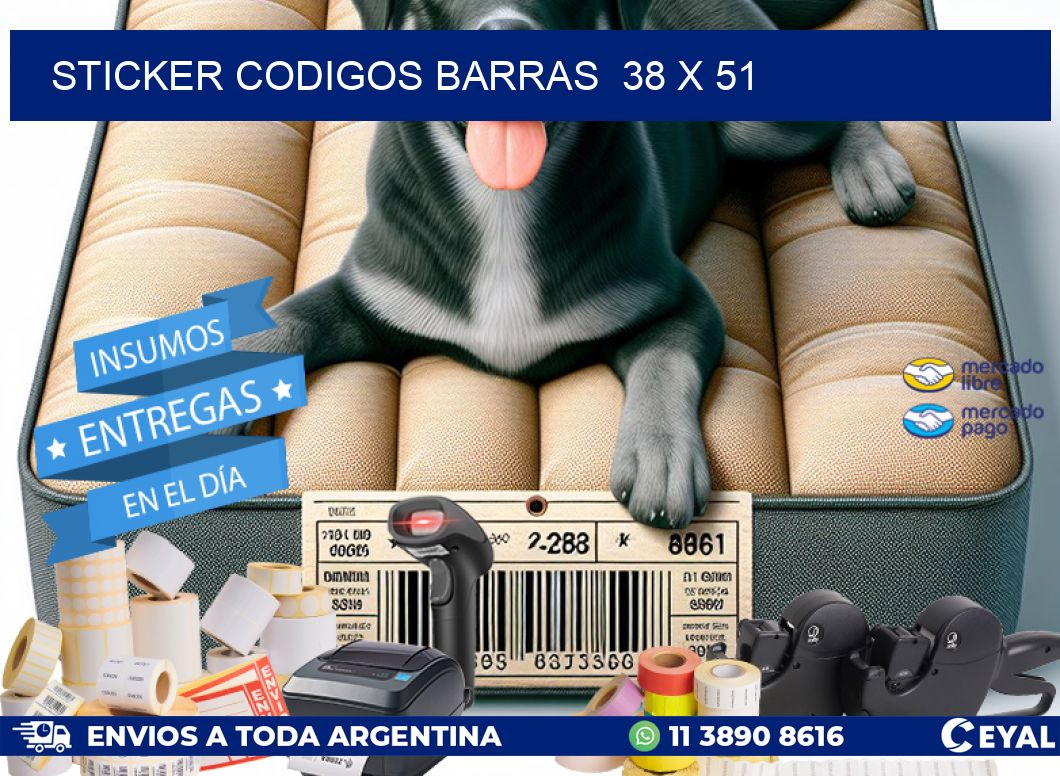 STICKER CODIGOS BARRAS  38 x 51
