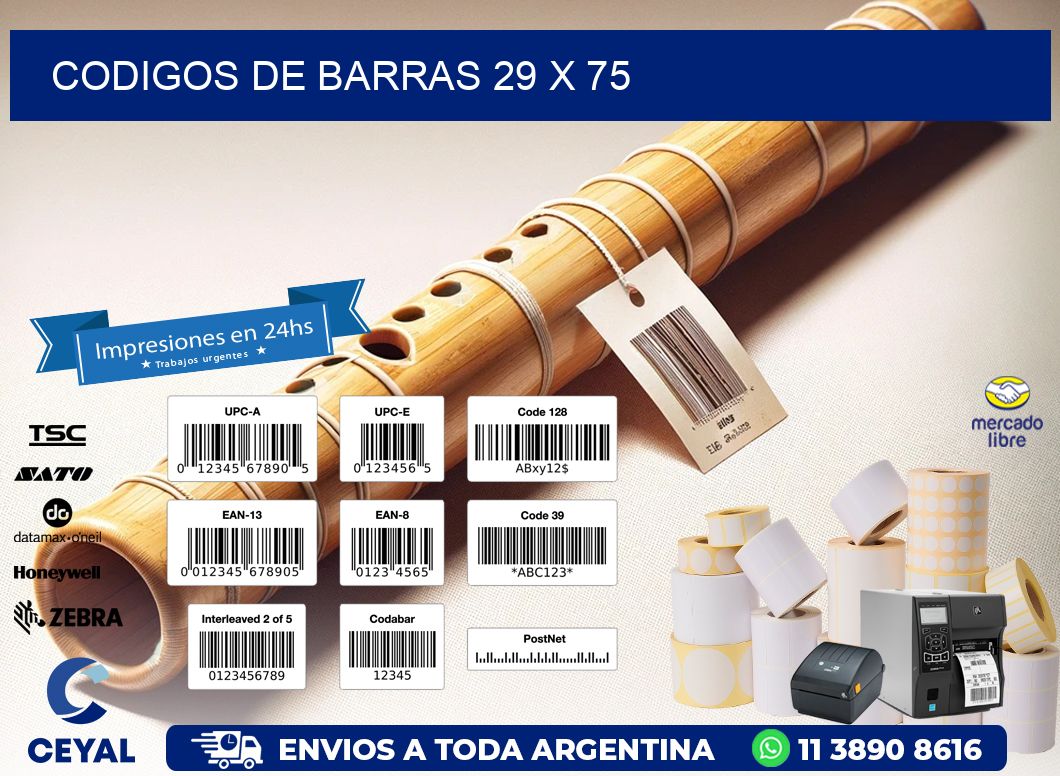 codigos de barras 29 x 75