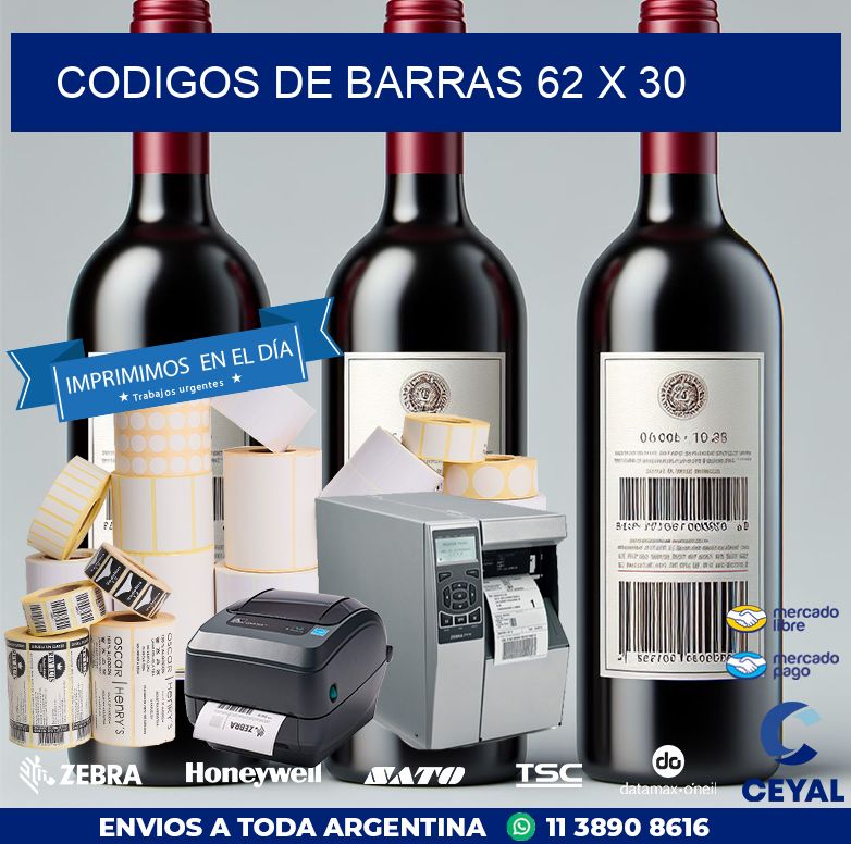 codigos de barras 62 x 30