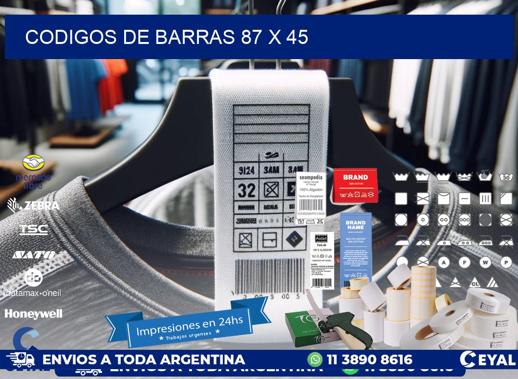 codigos de barras 87 x 45