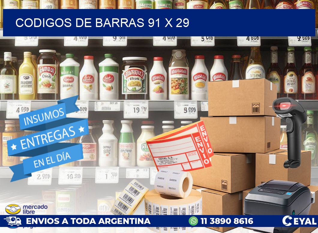 codigos de barras 91 x 29