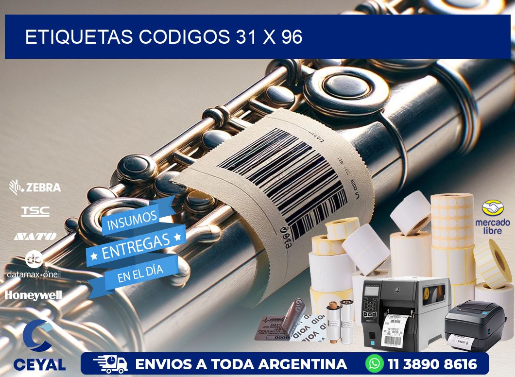 etiquetas codigos 31 x 96
