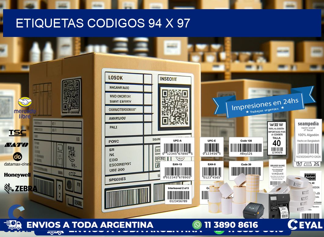 etiquetas codigos 94 x 97