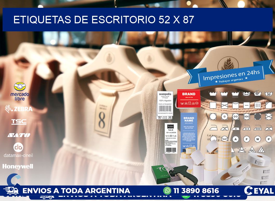 etiquetas de escritorio 52 x 87