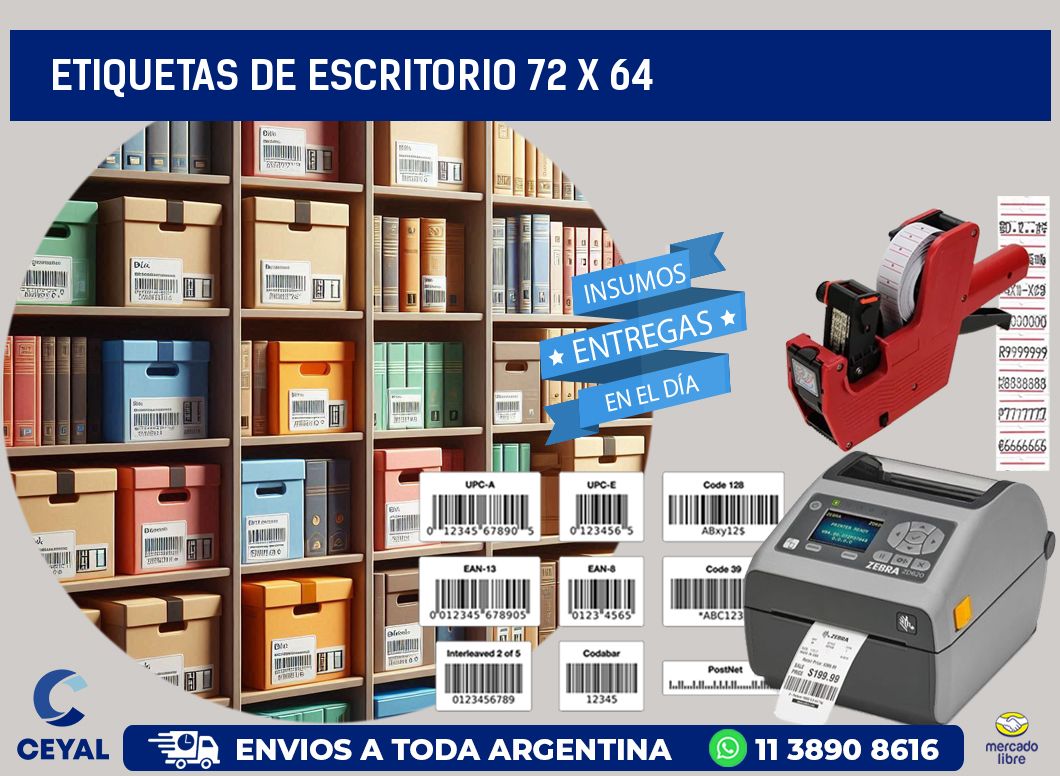 etiquetas de escritorio 72 x 64