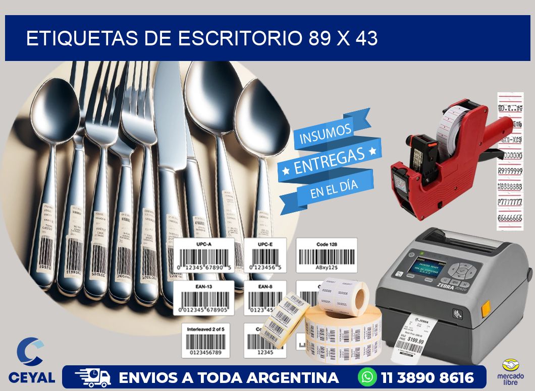 etiquetas de escritorio 89 x 43