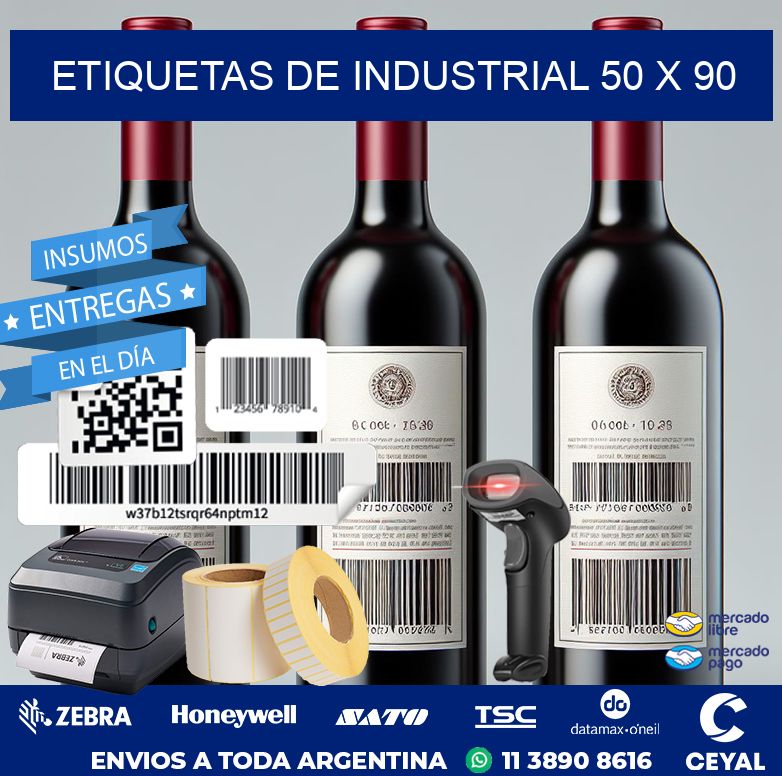 etiquetas de industrial 50 x 90