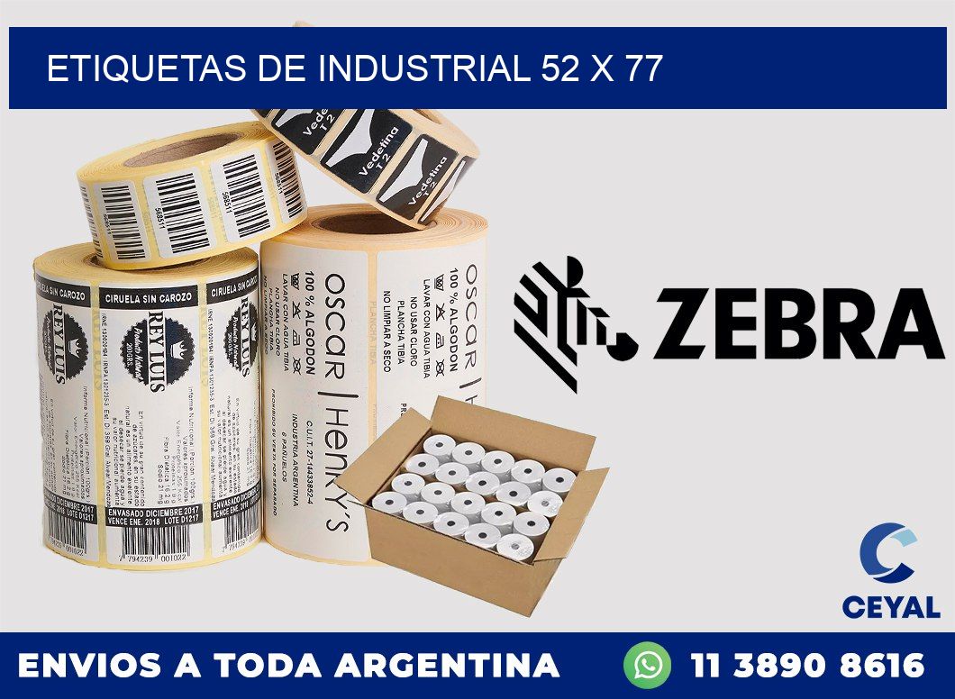 etiquetas de industrial 52 x 77