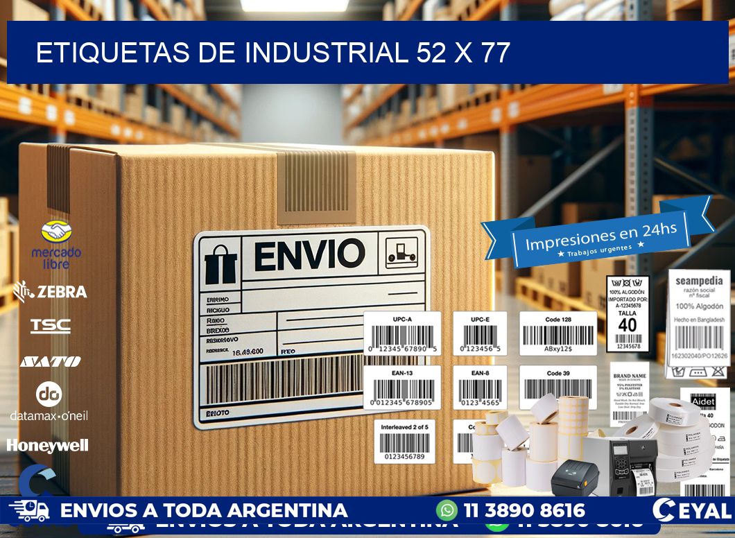 etiquetas de industrial 52 x 77