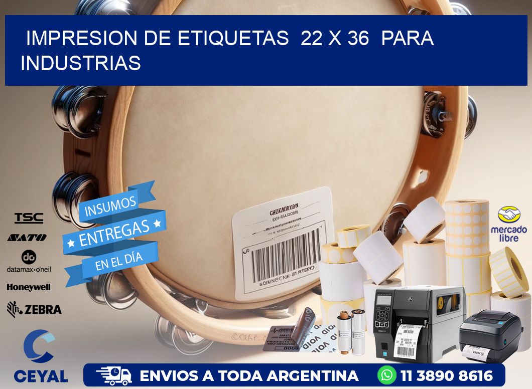 impresion de etiquetas  22 x 36  para industrias