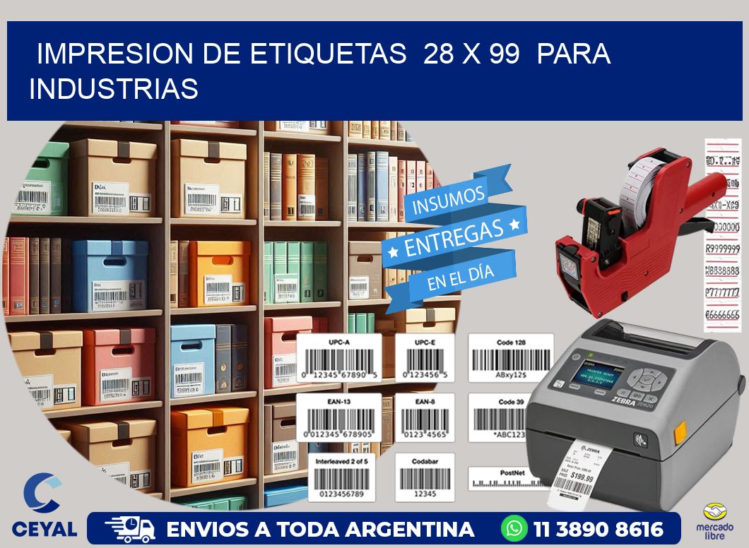 impresion de etiquetas  28 x 99  para industrias