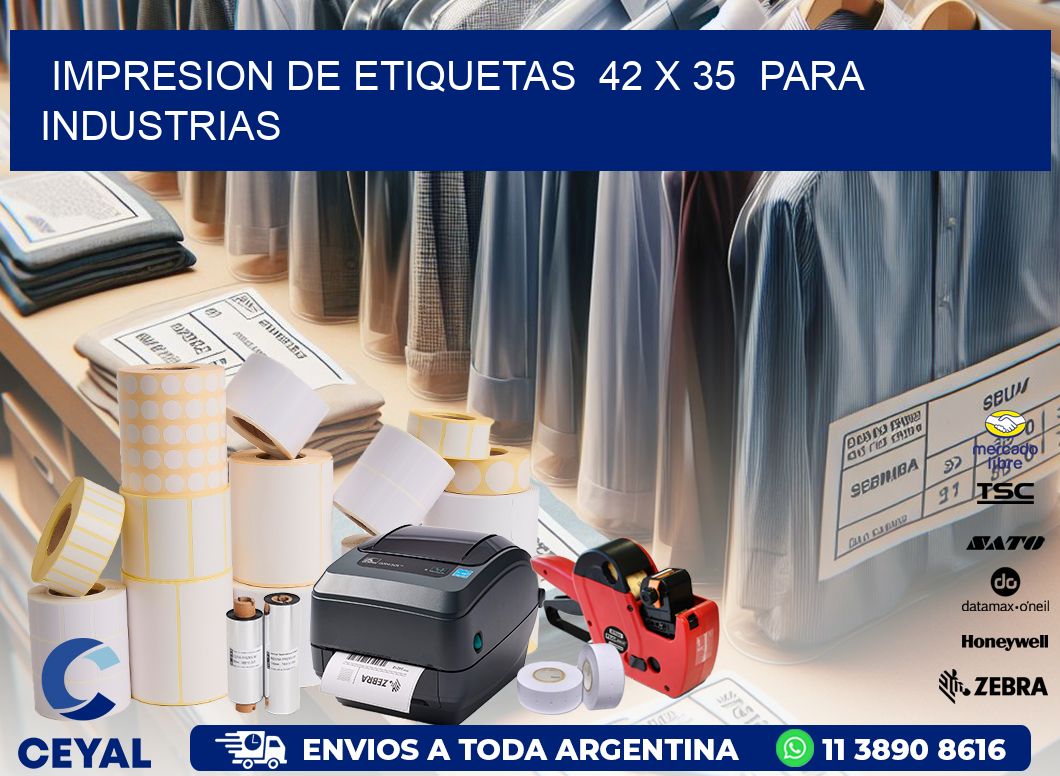 impresion de etiquetas  42 x 35  para industrias