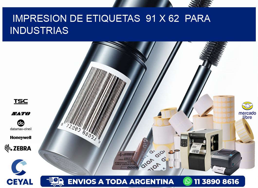 impresion de etiquetas  91 x 62  para industrias