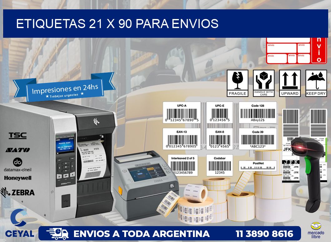 ETIQUETAS 21 x 90 PARA ENVIOS