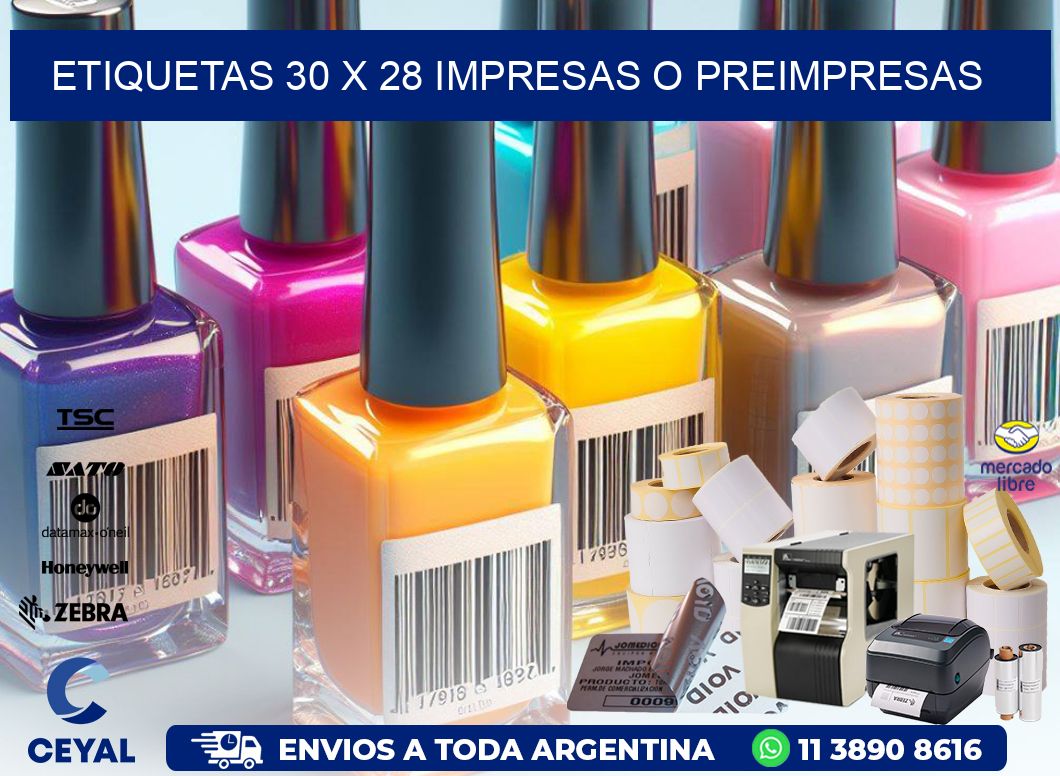 ETIQUETAS 30 x 28 IMPRESAS O PREIMPRESAS