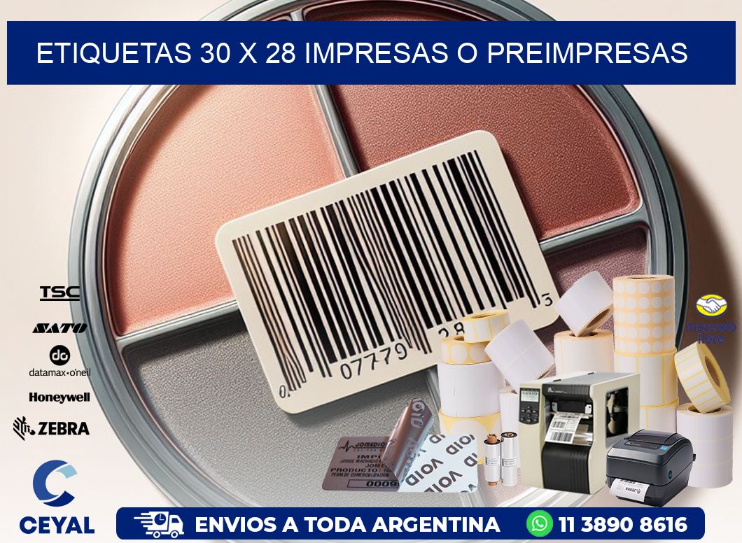 ETIQUETAS 30 x 28 IMPRESAS O PREIMPRESAS