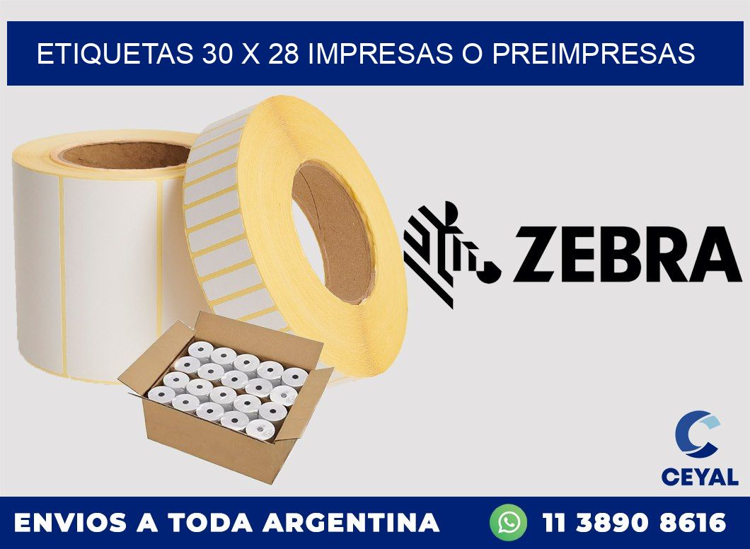 ETIQUETAS 30 x 28 IMPRESAS O PREIMPRESAS