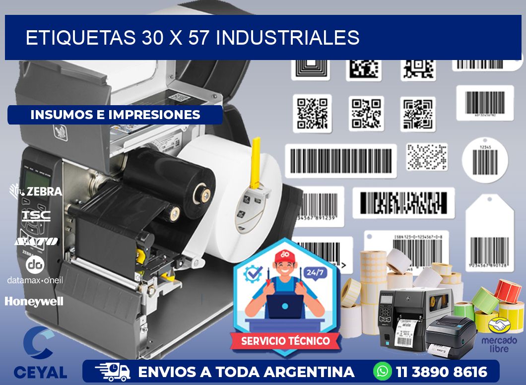 ETIQUETAS 30 x 57 INDUSTRIALES