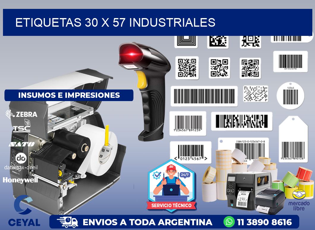 ETIQUETAS 30 x 57 INDUSTRIALES